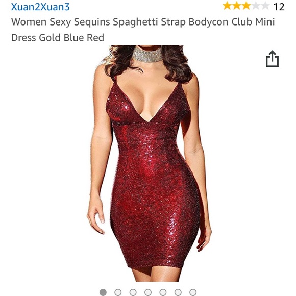 red sparkly mini dress